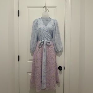 NWT Ann Taylor 8P Floral Midi Wrap Dress